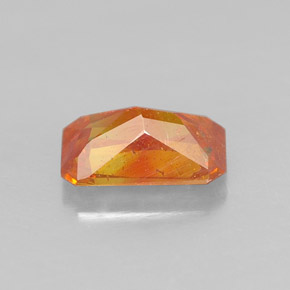 Sphalérite Orange naturelle Taille émeraude, 0.68 ct, VS-SI