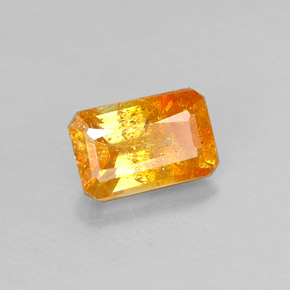 Sphalérite Jaune doré naturelle Taille émeraude, 0.58 ct, SI