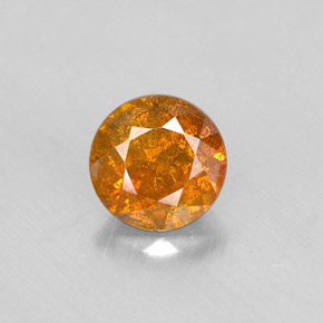 Sphalérite orange naturelle coupe roude, 0,57 ct, VS-SI