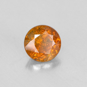 Sphalérite orange naturelle coupe roude, 0,57 ct, VS-SI