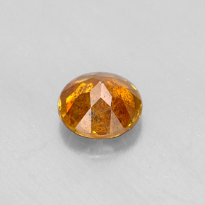Sphalérite orange naturelle coupe roude, 0,57 ct, VS-SI