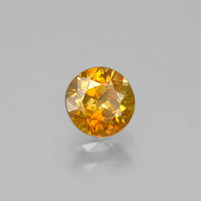 Sphalérite jaune naturelle coupe roude, 0,55 ct, SI