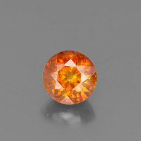 Sphalérite orange naturelle coupe roude, 0,53 ct, VS-SI