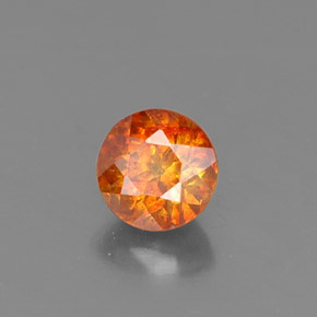 Sphalérite orange naturelle coupe roude, 0,53 ct, VS-SI