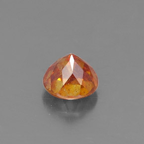 Sphalérite orange naturelle coupe roude, 0,53 ct, VS-SI