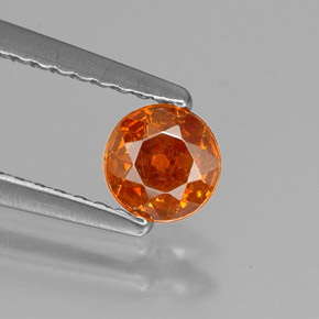 Sphalérite orange naturelle coupe roude, 0,40 ct, VS-SI