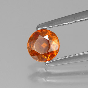 Sphalérite orange naturelle coupe roude, 0,40 ct, VS-SI