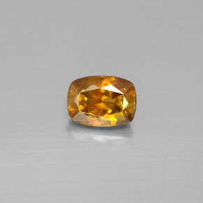 Sphalérite jaune naturelle coupe coussin, 0,86 ct, SI