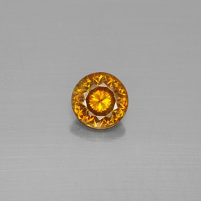 Sphalérite jaune naturelle coupe roude, 0,55 ct, VS-SI