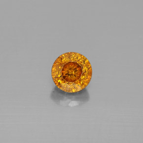 Sphalérite orange naturelle coupe roude, 0,69 ct, SI