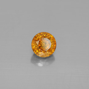 Sphalérite orange naturelle coupe roude, 0,69 ct, SI