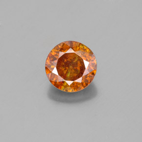 Sphalérite orange naturelle coupe roude, 1,60 ct, SI