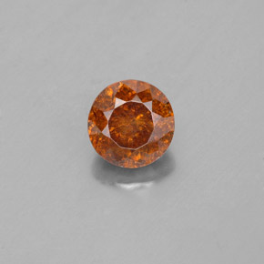 Sphalérite orange naturelle coupe roude, 1,39 ct, SI