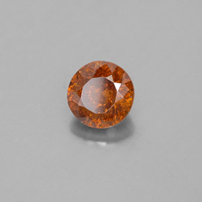 Sphalérite orange naturelle coupe roude, 1,39 ct, SI
