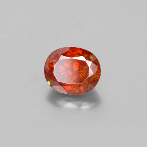 Sphalérite Rouge orange naturelle Coupe ovale, 1.62 ct, SI