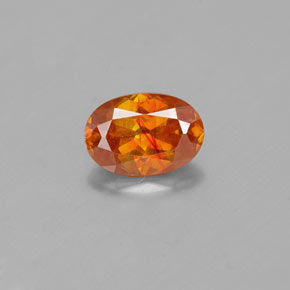 Sphalérite Orange rougeâtre naturelle Coupe ovale, 1.19 ct, VS-SI