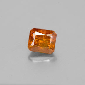 Sphalérite orange naturelle taille émeraude, 1,22 ct, SI
