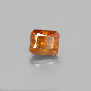 Sphalérite orange naturelle taille émeraude, 1,22 ct, SI