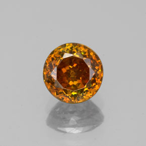 Sphalérite orange naturelle coupe roude, 1,15 ct, VS-SI