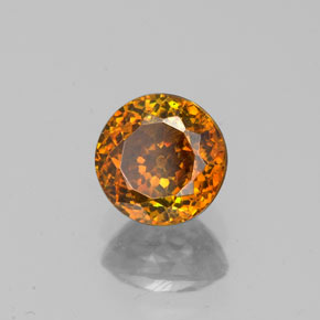 Sphalérite orange naturelle coupe roude, 1,15 ct, VS-SI
