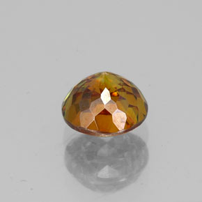 Sphalérite orange naturelle coupe roude, 1,15 ct, VS-SI