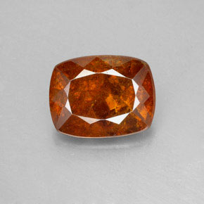 Sphalérite orange naturelle coupe coussin, 3,70 ct, SI
