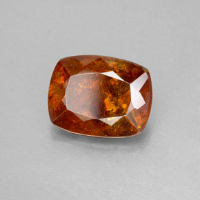 Sphalérite orange naturelle coupe coussin, 3,70 ct, SI