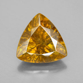 Sphalérite jaune naturelle trillion, 5,62 ct, SI