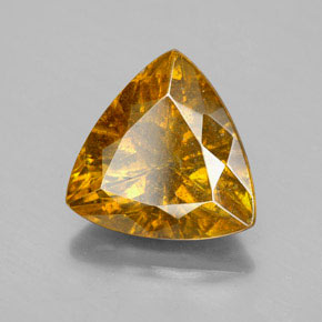 Sphalérite jaune naturelle trillion, 5,62 ct, SI