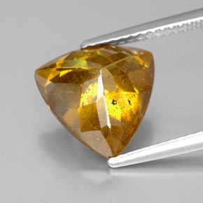 Sphalérite jaune naturelle trillion, 5,62 ct, SI