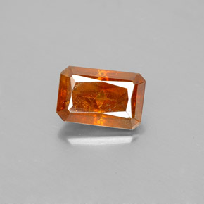 Sphalérite orange naturelle taille émeraude, 1,86 ct, SI