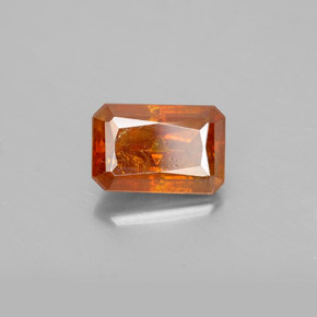 Sphalérite orange naturelle taille émeraude, 1,86 ct, SI