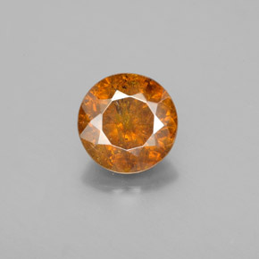 Sphalérite orange naturelle coupe roude, 2,12 ct, SI