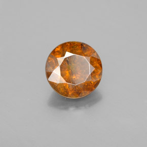 Sphalérite orange naturelle coupe roude, 2,12 ct, SI