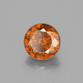 Sphalérite orange naturelle coupe roude, 1,97 ct, SI