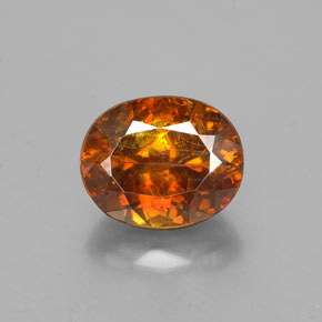 Sphalérite orange naturelle coupe ovale, 2,12 ct, SI