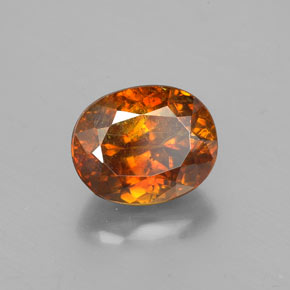 Sphalérite orange naturelle coupe ovale, 2,12 ct, SI