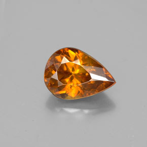 Sphalérite Orange rougeâtre naturelle En forme de poire, 2.05 ct, VS