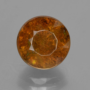 Sphalérite orange naturelle coupe roude, 3,57 ct, SI