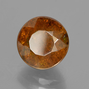 Sphalérite orange naturelle coupe roude, 3,57 ct, SI