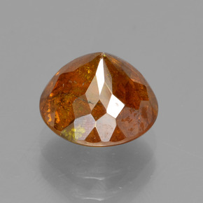Sphalérite orange naturelle coupe roude, 3,57 ct, SI