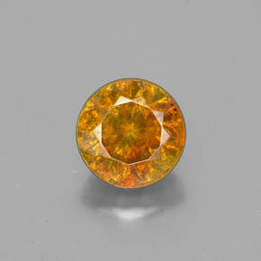 Sphalérite orange naturelle coupe roude, 1,86 ct, SI