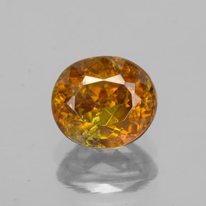 Sphalérite Orange rougeâtre naturelle Coupe ovale, 1.70 ct, SI