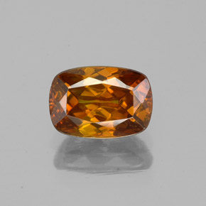 Sphalérite orange naturelle coupe coussin, 1,19 ct, VS-SI