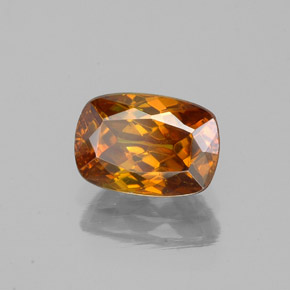 Sphalérite orange naturelle coupe coussin, 1,19 ct, VS-SI