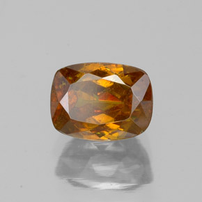 Sphalérite orange naturelle coupe coussin, 1,63 ct, SI