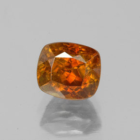Sphalérite orange naturelle coupe coussin, 1,56 ct, SI