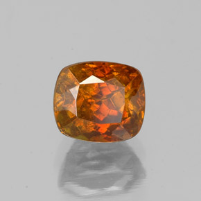 Sphalérite orange naturelle coupe coussin, 1,56 ct, SI