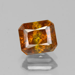 Sphalérite orange naturelle taille émeraude, 1,60 ct, SI