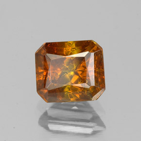 Sphalérite orange naturelle taille émeraude, 1,60 ct, SI
